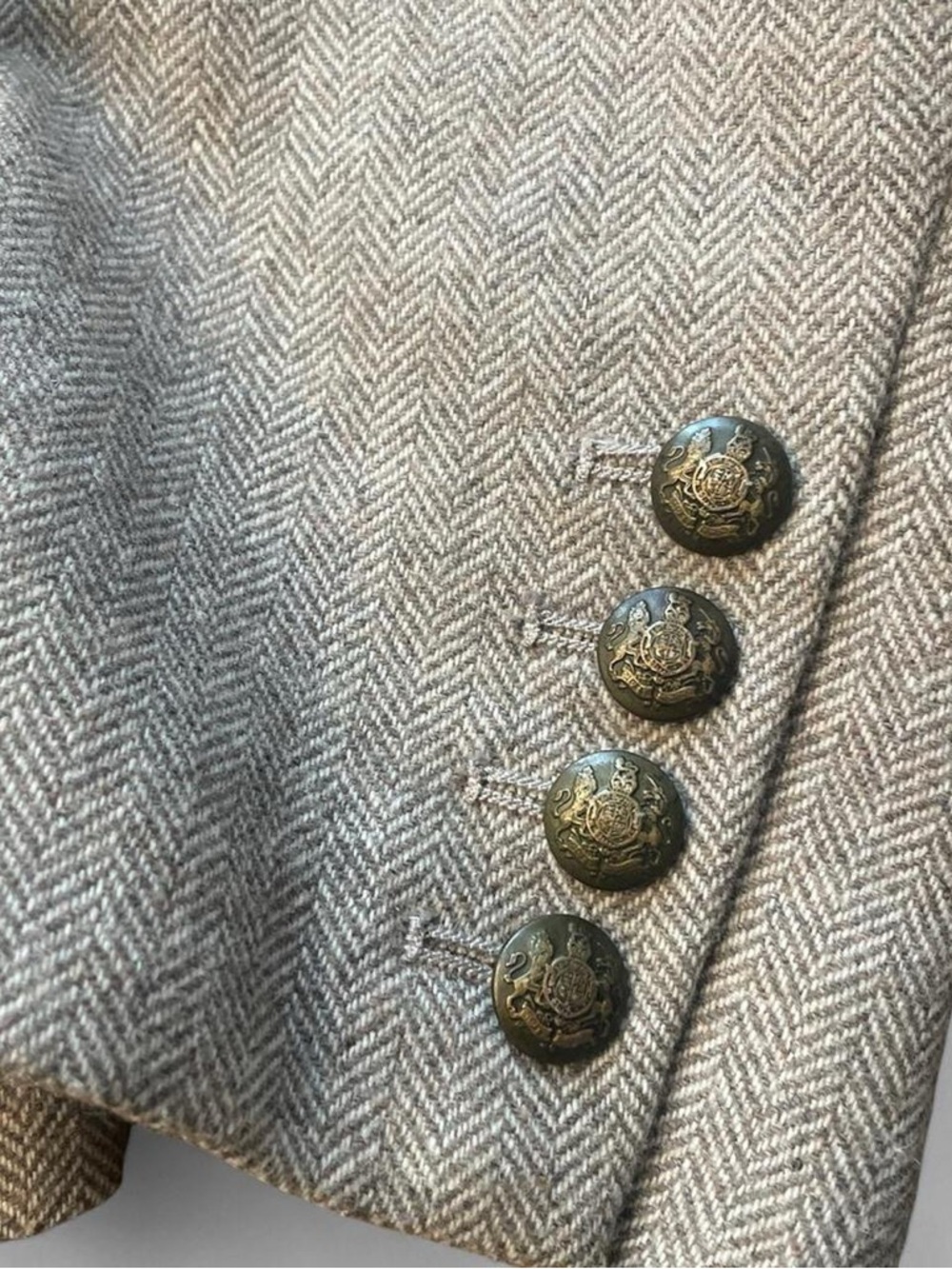 Banana Republic Chevron Academy Blazer Size 12 - Oatmeal color - Picture 2 of 6